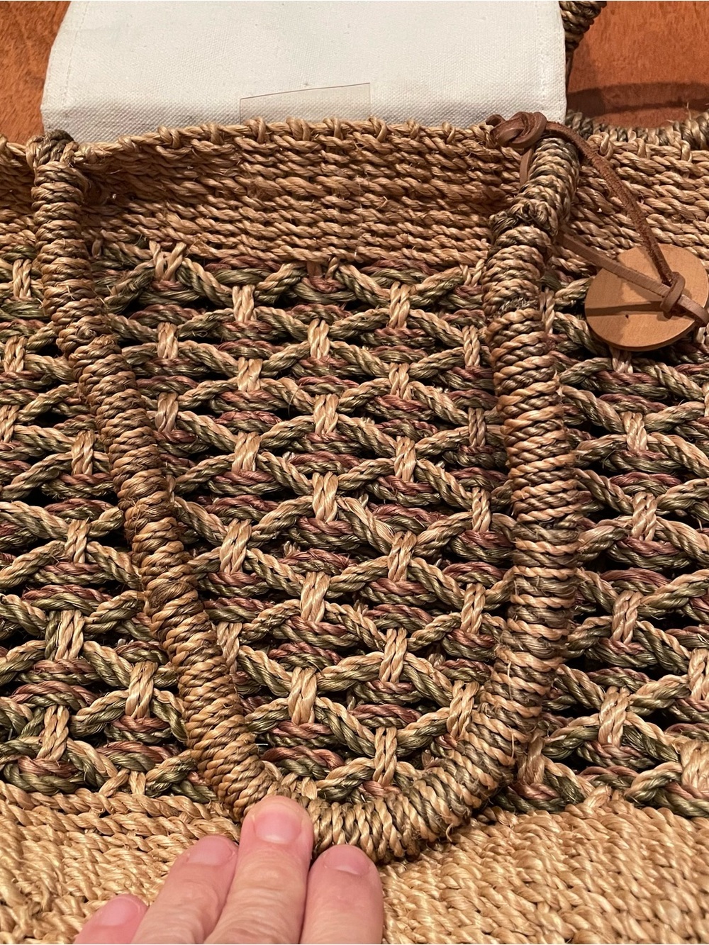Nine West Natural Brown Woven Seagrass Tote - Picture 8 of 15